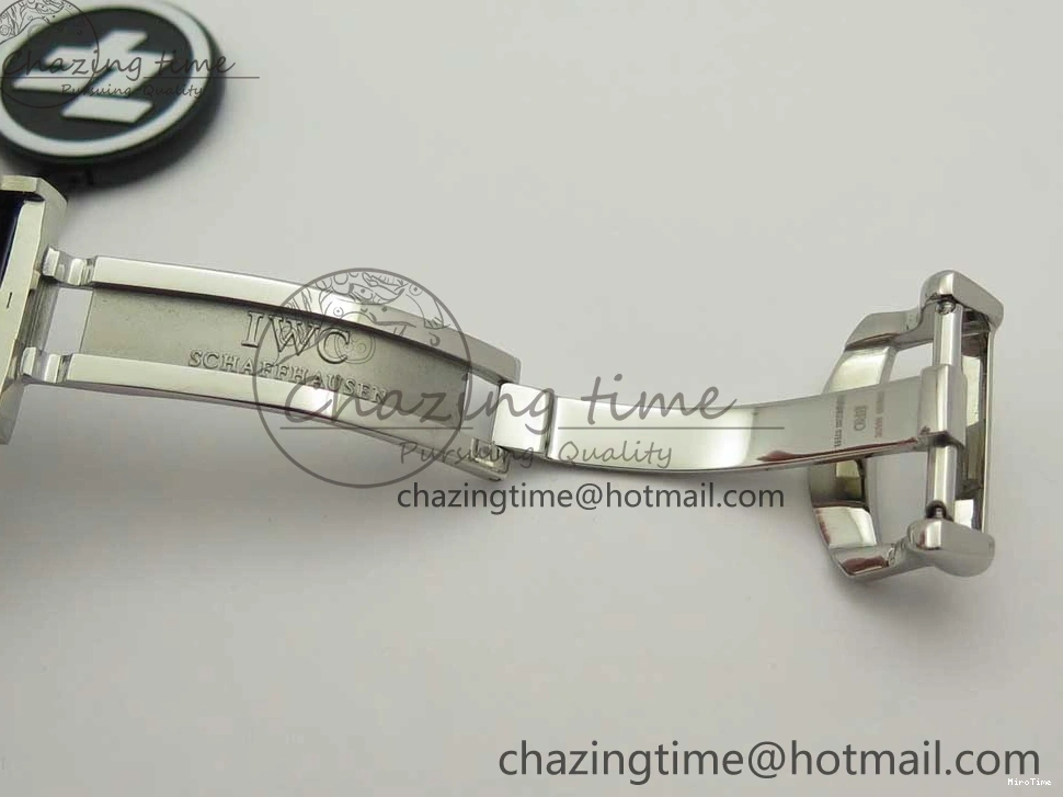 MIROTIME 0327 Snug Portofino IW391022 SS ZK 1:1 Best Edition White Dial Gold Markers On Black Leather Strap A 7130